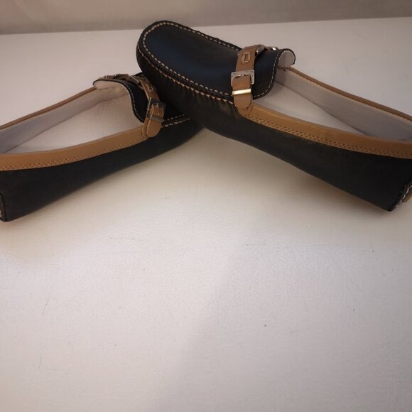 Wanted Ladies Leather Upper Size 7 Black & Tan Loafers / Flats - Picture 4 of 8